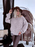 Knitted sweater "FLOWER MEMORIES Y25007" - dark beige